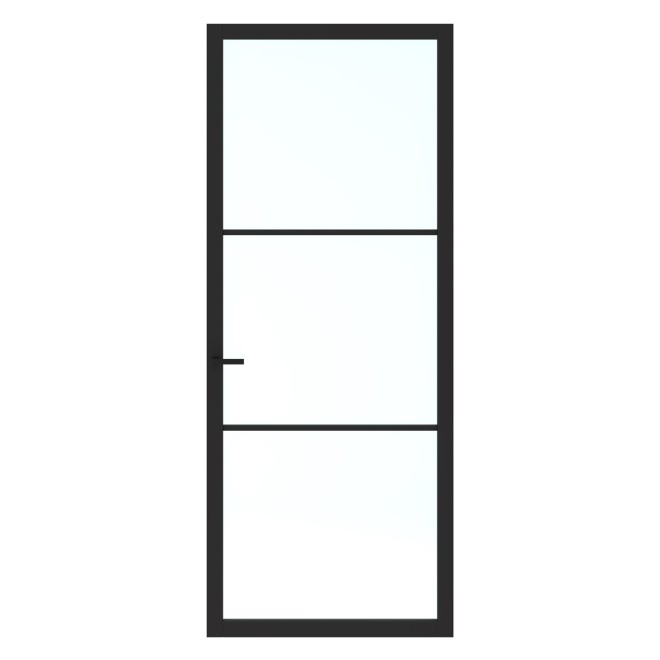 Binnendeur Skantrae SSL 14503 Blank Glas Zwart Gelakt